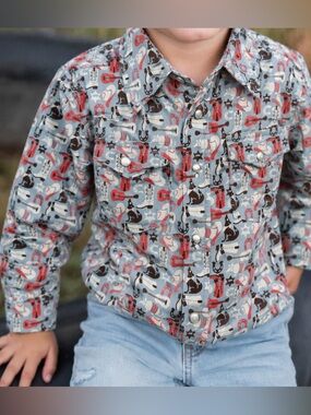 Panhandle western pearl snap shirt 
Youth XS